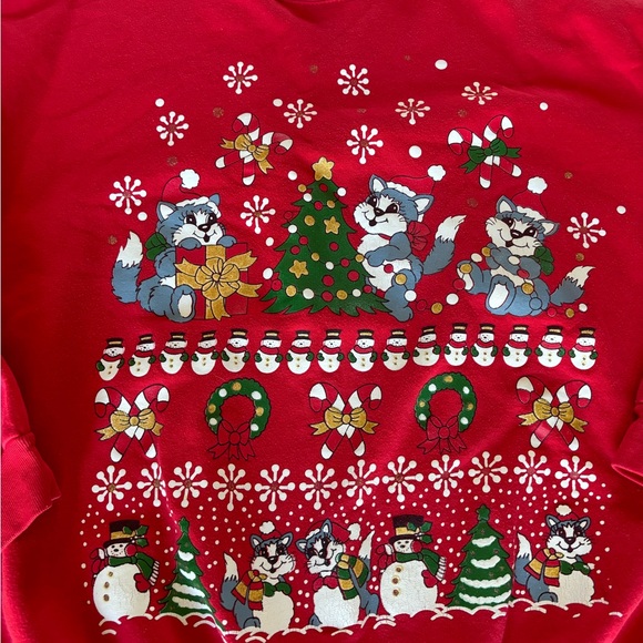 Vintage Cats Holiday Christmas Crewneck Sweatshirt - Picture 3 of 5
